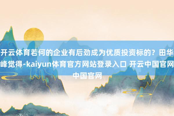 开云体育若何的企业有后劲成为优质投资标的？田华峰觉得-kaiyun体育官方网站登录入口 开云中国官网
