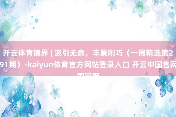开云体育镜界 | 汲引无意，丰景刚巧（一周精选第291期）-kaiyun体育官方网站登录入口 开云中国官网