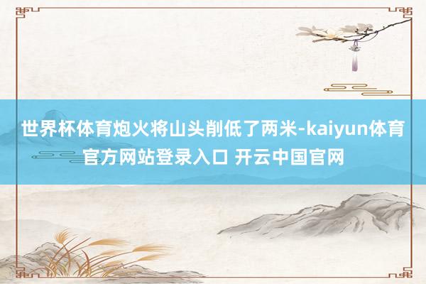 世界杯体育炮火将山头削低了两米-kaiyun体育官方网站登录入口 开云中国官网