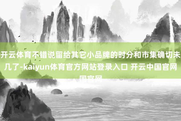 开云体育不错说留给其它小品牌的时分和市集确切未几了-kaiyun体育官方网站登录入口 开云中国官网